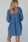 Denim Dresses Comfort-Fit Mini Denim Dress