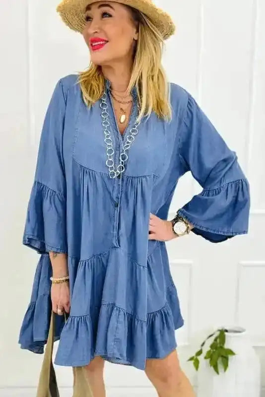 Denim Dresses Denim Dainty Tiered Dress