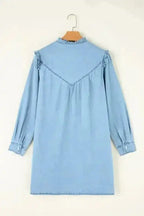 Denim Dresses Denim Dream Ruffle Shift Dress