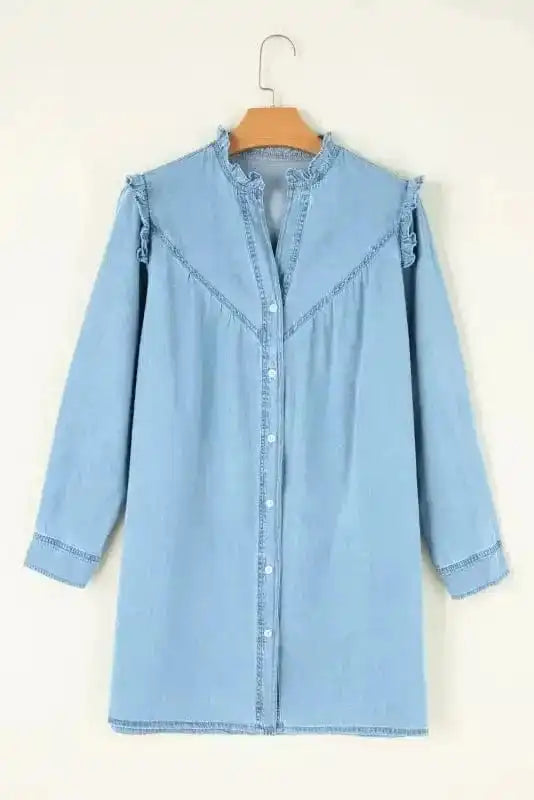 Denim Dresses Denim Dream Ruffle Shift Dress