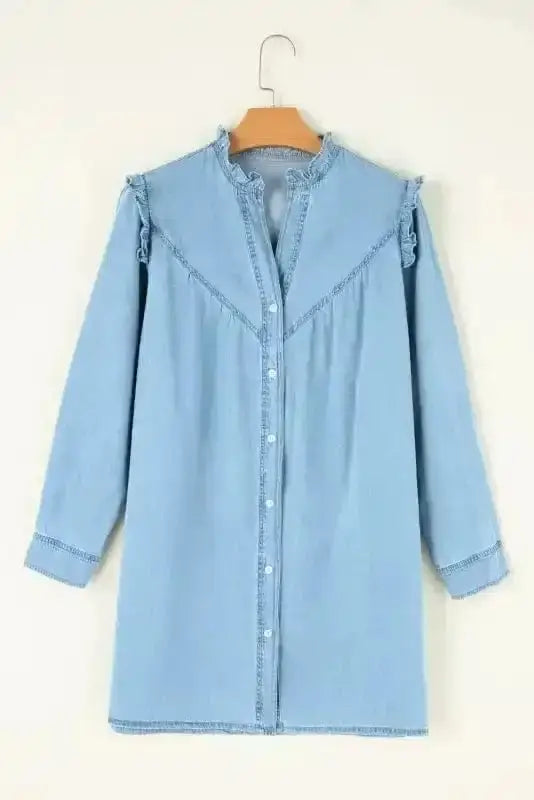 Denim Dresses Denim Dream Ruffle Shift Dress
