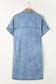Denim Dresses Loose Chambray Dress - Short Sleeve