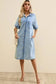 Denim Dresses Loose Chambray Dress - Short Sleeve
