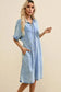 Denim Dresses Loose Chambray Dress - Short Sleeve