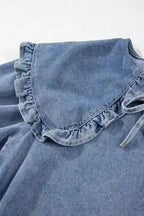 Denim Dresses Puff Sleeve Denim Mini Dress