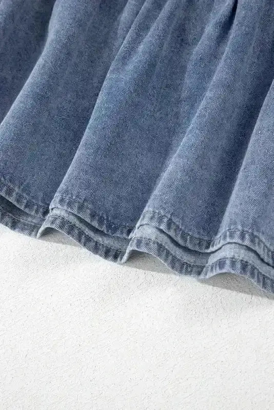 Denim Dresses Puff Sleeve Denim Mini Dress