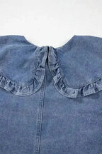 Denim Dresses Puff Sleeve Denim Mini Dress