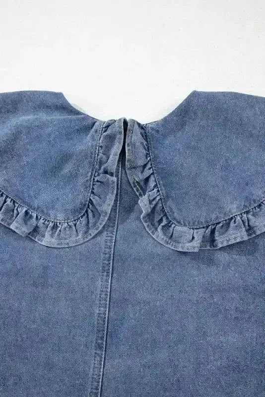 Denim Dresses Puff Sleeve Denim Mini Dress