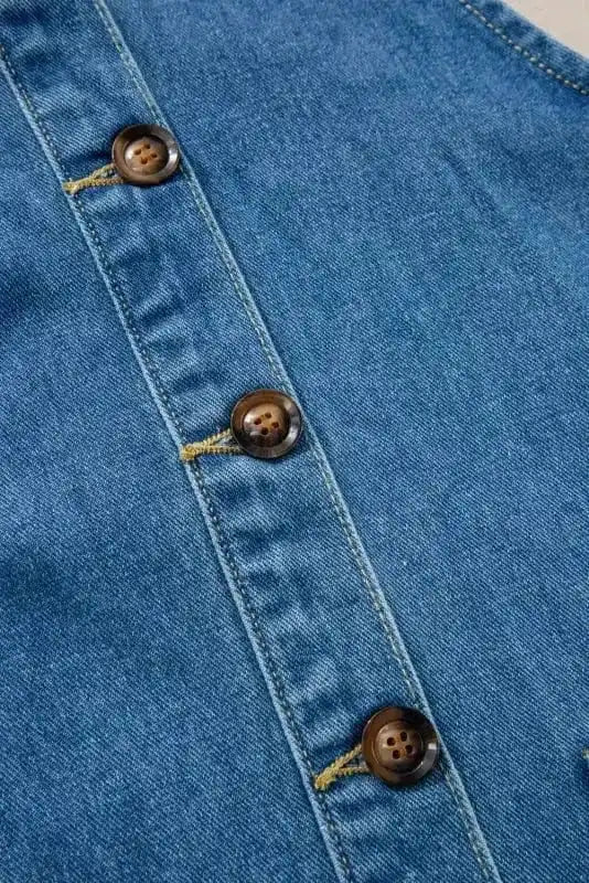 Denim Dresses Strappy Chic Denim Mini Dress