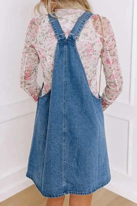 Denim Dresses Strappy Chic Denim Mini Dress