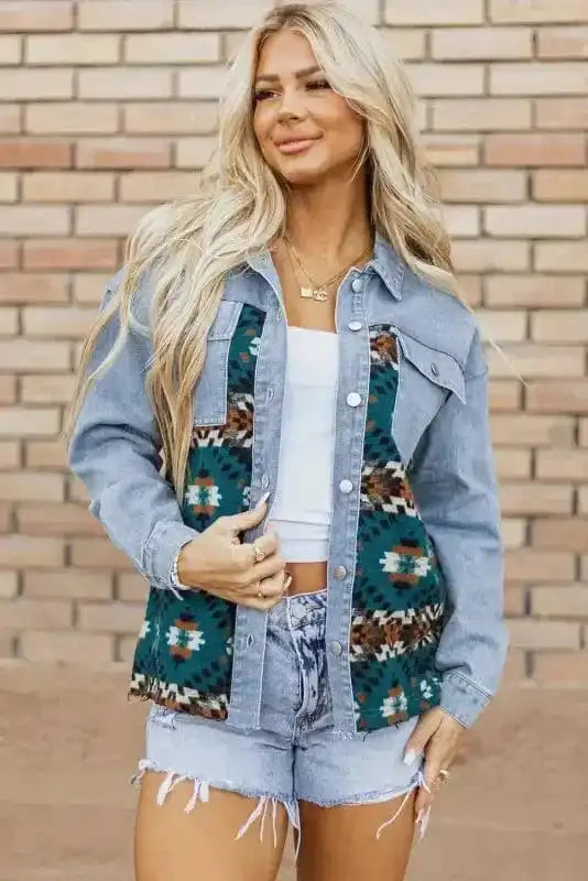 Denim Jackets Blue / S / 85%Cotton+15%Polyester Aztec Adventure Denim Jacket