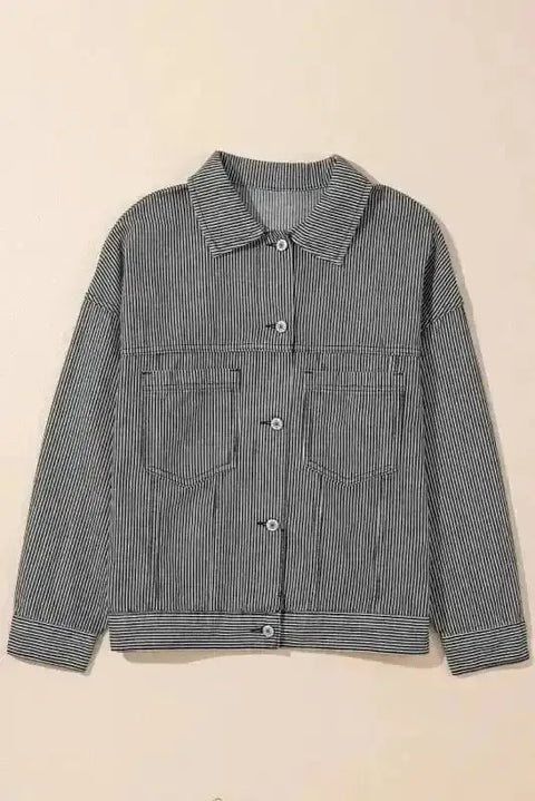 Denim Jackets Blue Stripe / S / 75%Cotton+25%Polyester Voyager Oversize Denim Jacket