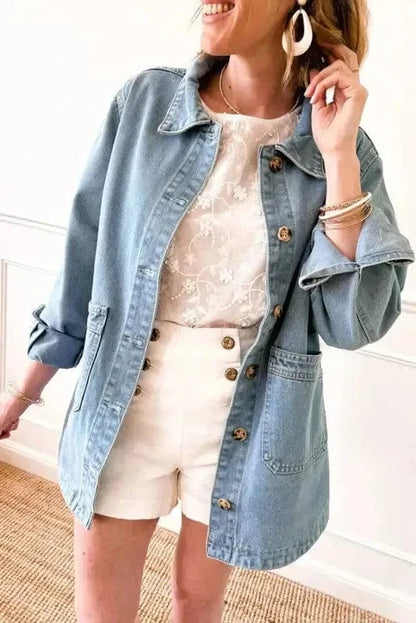 Denim Jackets Dusk Blue / S / 75%Cotton+25%Polyester Twilight Tint Denim Jacket