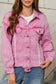 Denim jackets Lace Accents Distressed Denim Jacket