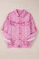Denim jackets Lace Accents Distressed Denim Jacket