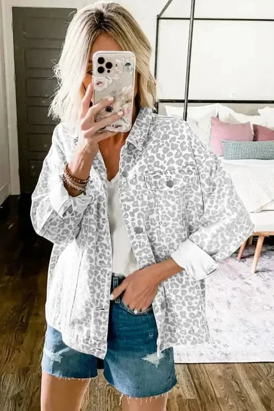 Denim Jackets Leopard Fashionista Denim Jacket