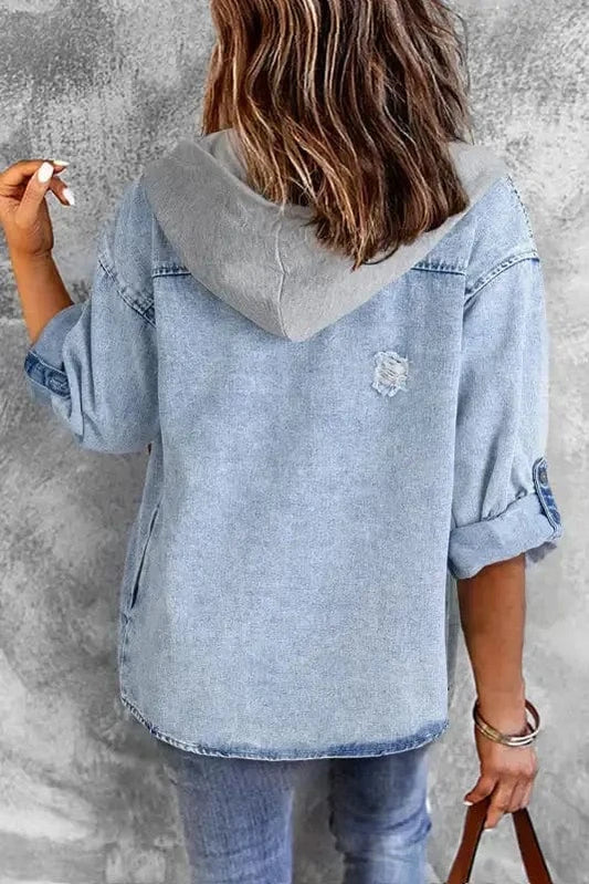 Denim Jackets Oversized Denim Hood Jacket