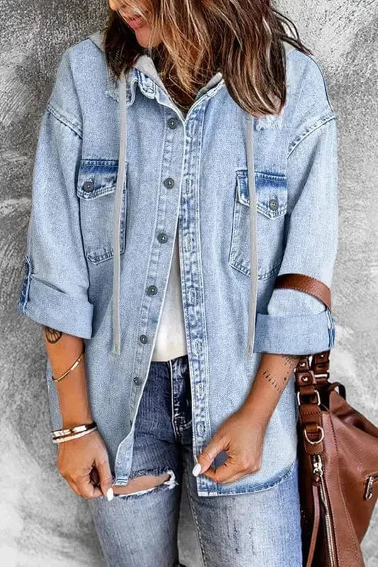 Denim Jackets Oversized Denim Hood Jacket