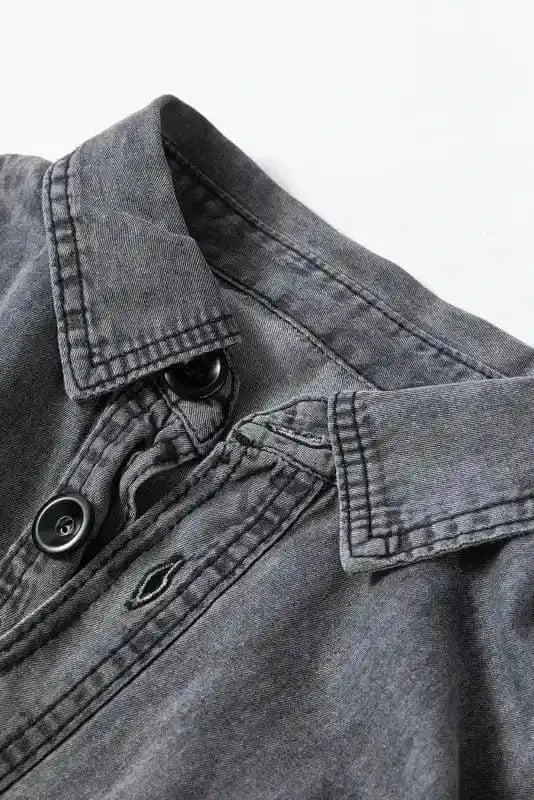 Denim jackets Patched Pocket Split Denim Jacket