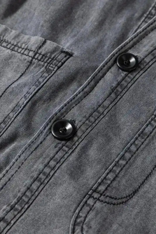 Denim jackets Patched Pocket Split Denim Jacket