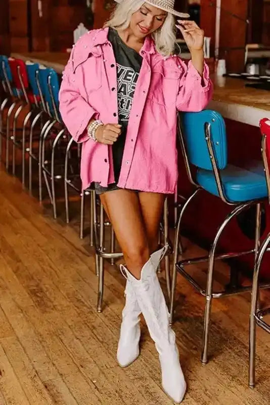 Denim jackets Pearl Beaded Denim Jacket