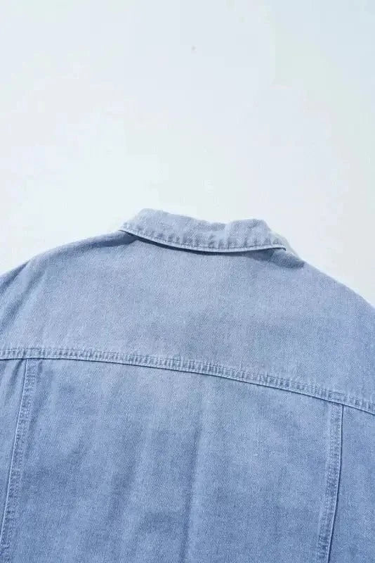 Denim Jackets Plaid Fusion Oversized Denim Jacket