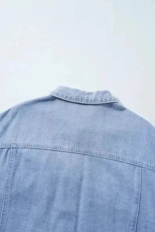 Denim Jackets Plaid Fusion Oversized Denim Jacket