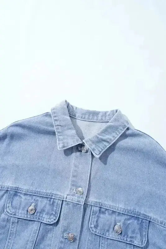 Denim Jackets Plaid Fusion Oversized Denim Jacket