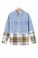 Denim Jackets Plaid Fusion Oversized Denim Jacket