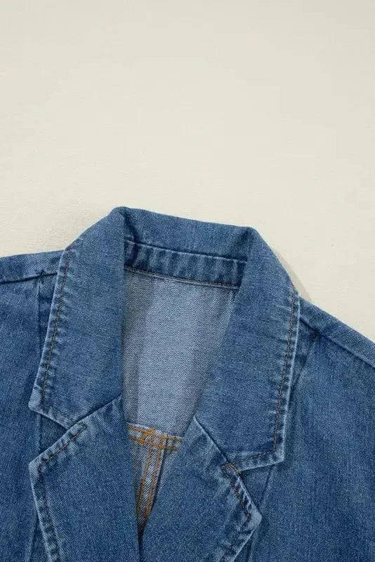 Denim Jackets Urban Edge Lapel Denim Jacket