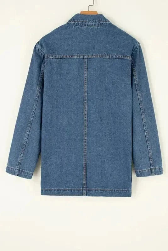 Denim Jackets Urban Edge Lapel Denim Jacket