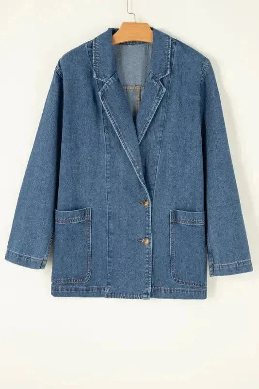 Denim Jackets Urban Edge Lapel Denim Jacket