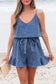 Denim Rompers Ashleigh Strappy Chambray Romper - Denim Jumpsuit for Women | Summer Casual Playsuit