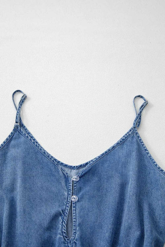 Denim Rompers Ashleigh Strappy Chambray Romper - Denim Jumpsuit for Women | Summer Casual Playsuit