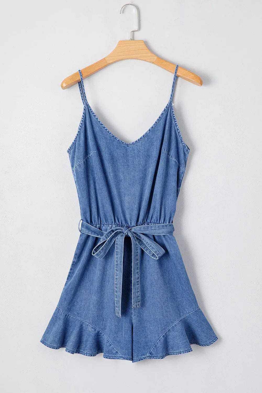 Denim Rompers Ashleigh Strappy Chambray Romper - Denim Jumpsuit for Women | Summer Casual Playsuit