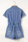 Denim Rompers Short Sleeve Denim Romper