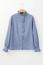 Denim Shirts Beau Blue / S / 100%Cotton Urban Ruffle Denim Shirt