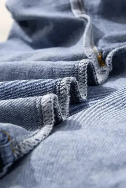 Denim Shirts Pocket Play Denim Blouse