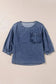 Denim Shirts Pocket Play Denim Blouse