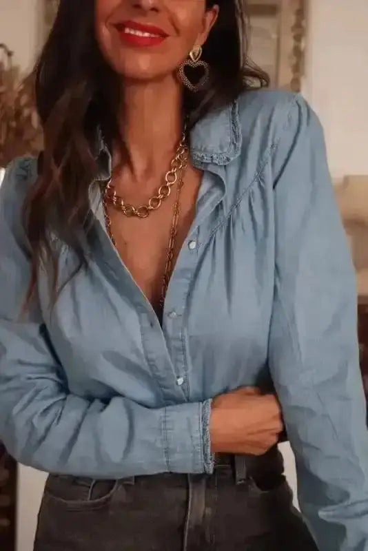 Denim Shirts Smart-Casual Chambray Shirt