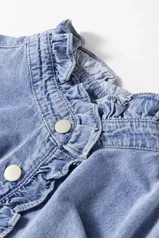 Denim Shirts Urban Ruffle Denim Shirt