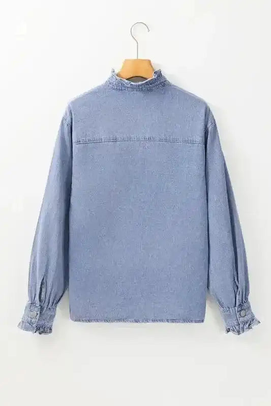 Denim Shirts Urban Ruffle Denim Shirt