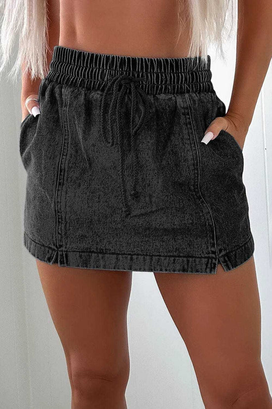 Denim Shorts Black / 4 / 72%Cotton+26%Polyester+2%Elastane Urban Chic Denim Skorts