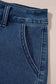 Denim Shorts Scalloped Hemline Denim Shorts