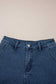 Denim Shorts Scalloped Hemline Denim Shorts