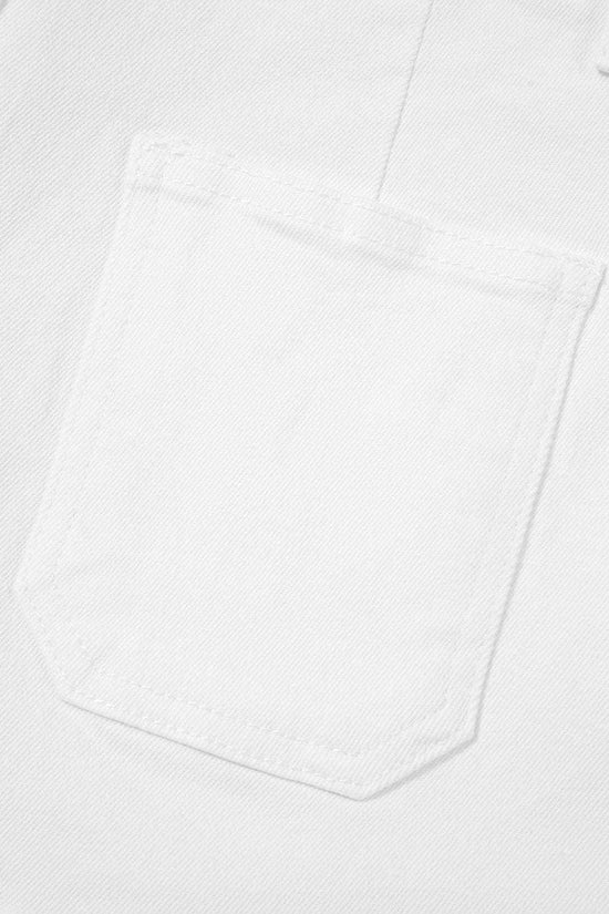 Denim Shorts Scalloped Hemline Denim Shorts