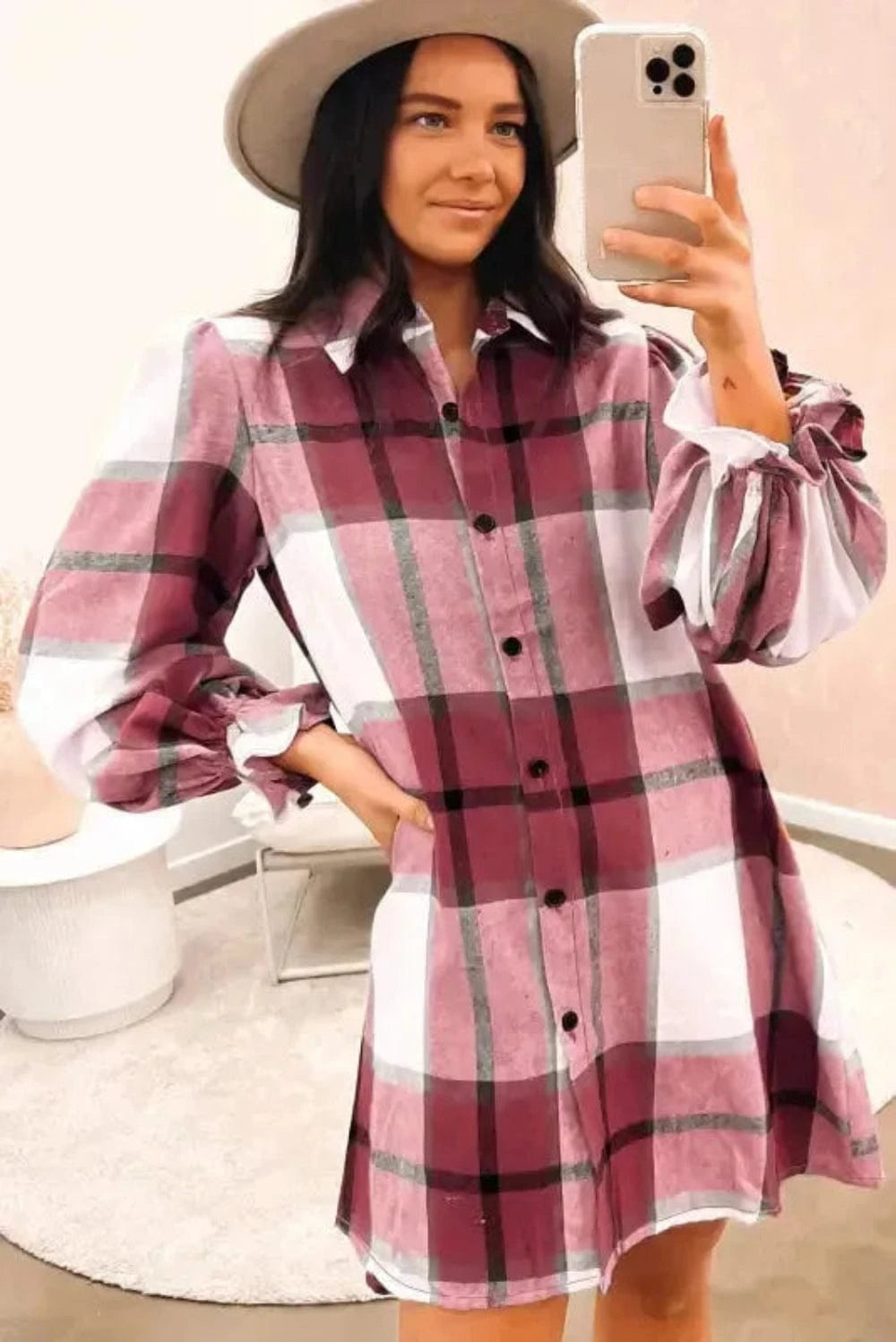 Dresses Fashionfitz Ruffled Sleeve Shirt Dress – Trendy Style