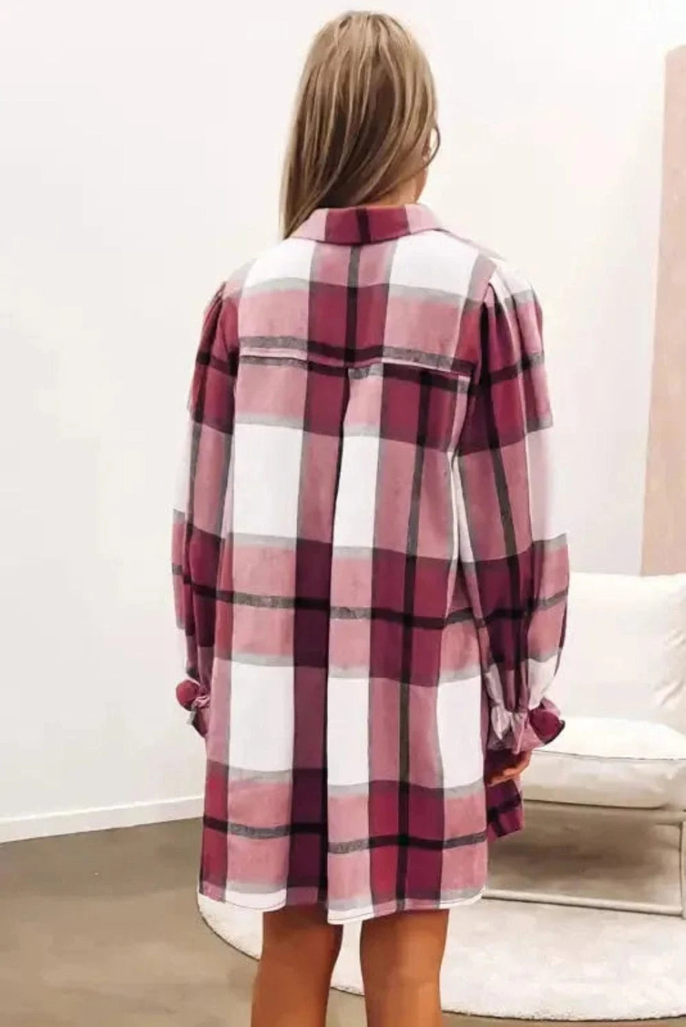 Dresses Fashionfitz Ruffled Sleeve Shirt Dress – Trendy Style