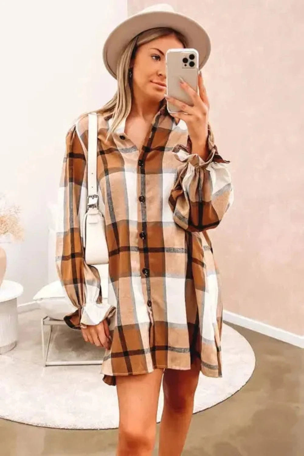 Dresses Fashionfitz Ruffled Sleeve Shirt Dress – Trendy Style
