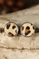 Earrings Brown / ONE SIZE / pu Brown Leopard Studded Earrings